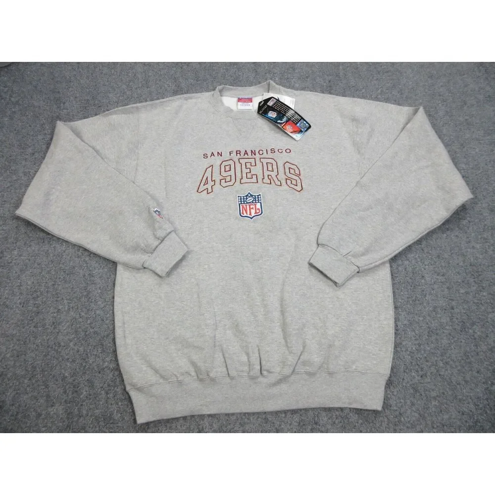 VINTAGE San‎ Francisco 49ers Sweater Mens XL Gray NFL Football Champion Pro Line